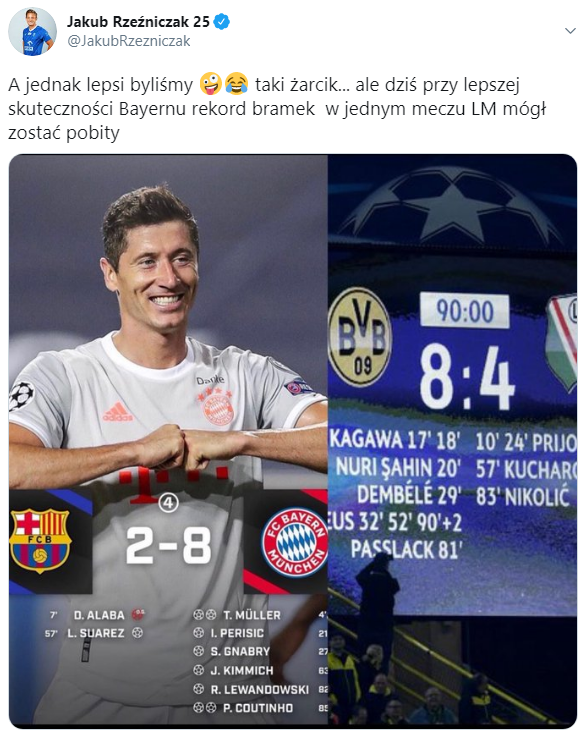 TWEET Rzeźniczaka po meczu Bayern 8-2 Barcelona! :D